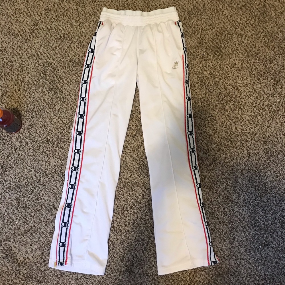 White champion trackies